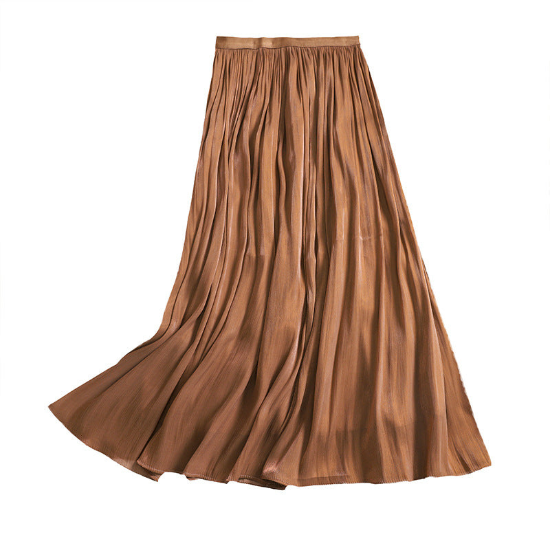 Woman wearing A-Line Skirt in a stylish urban setting
