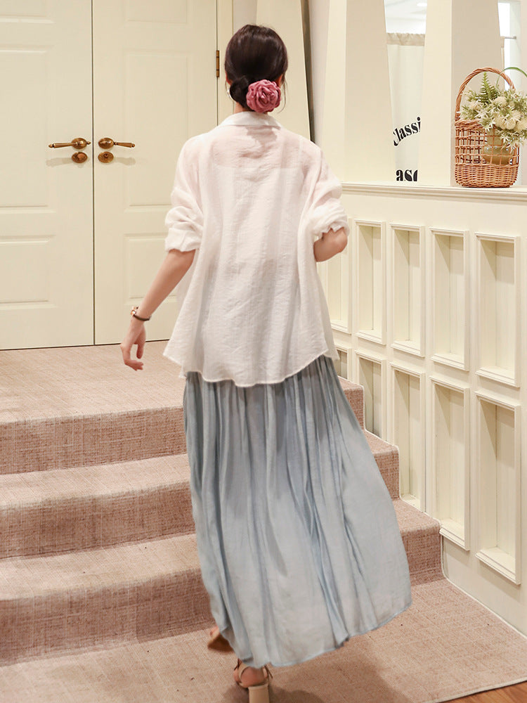 Belt Double Pocket Skirt | Tajstylo