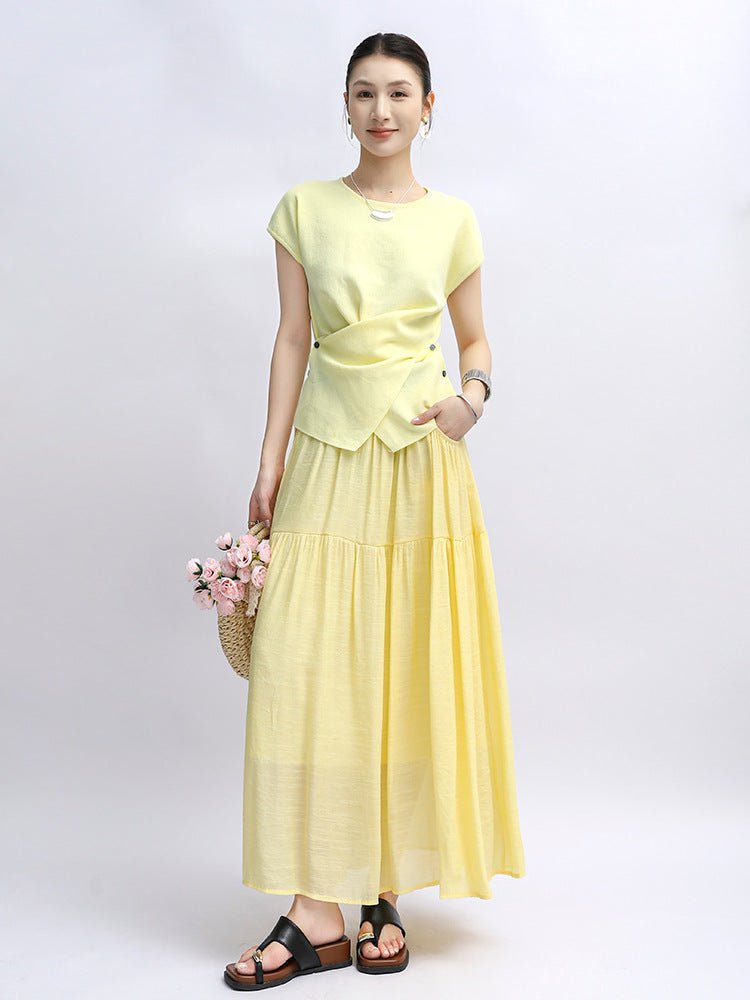Belt Double Pocket Skirt | Tajstylo