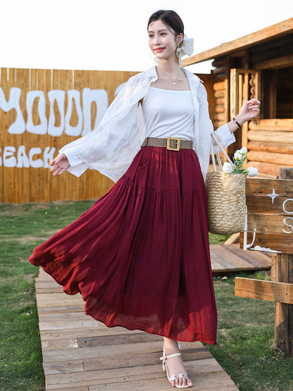 Belt Double Pocket Skirt | Tajstylo