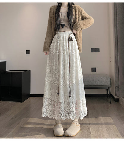 Lace Midi Skirt | Tajstylo