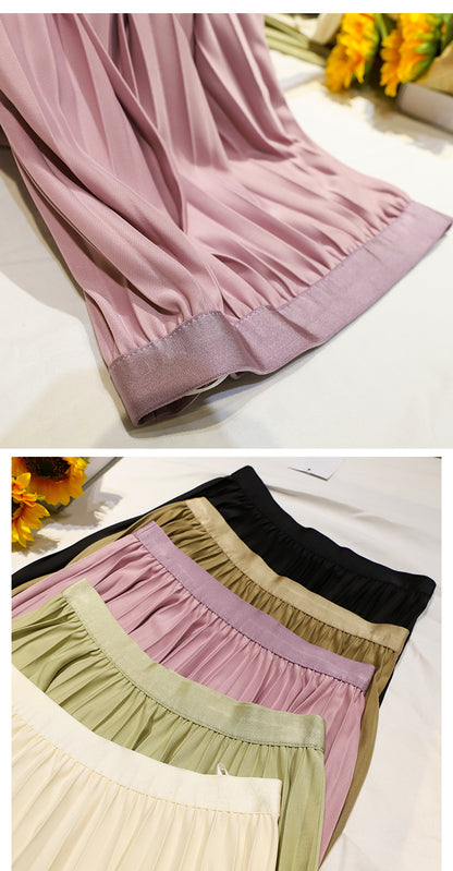 Solid Pleated Skirt for Women | Tajstylo