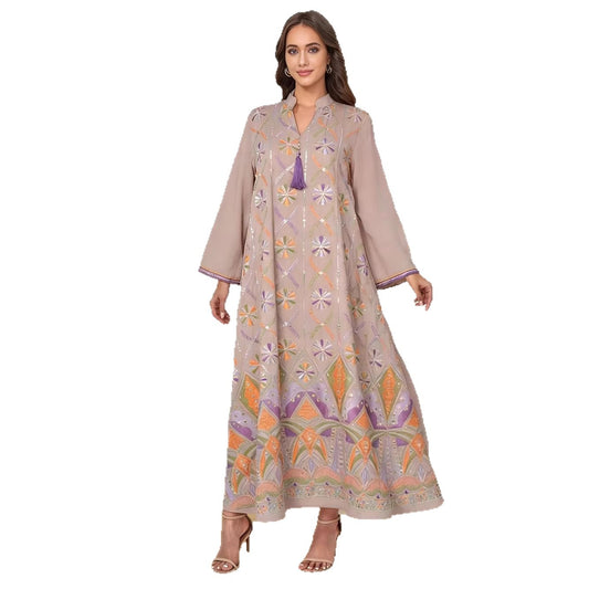 V-Neck Tassel Pendant Dress | Tajstylo