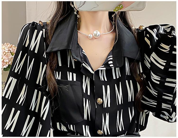 Office Lady Turn Down Collar Blouse | Tajstylo