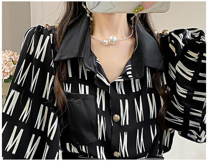 Office Lady Turn Down Collar Blouse | Tajstylo