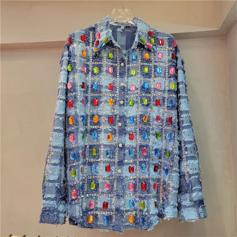 Colorful Studded Tassel Blouse | Tajstylo