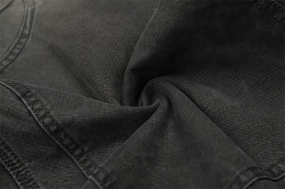 Washed Denim Curved Knife Pants | Tajstylo