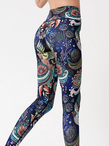 Woman wearing Printed High Waist Active Leggings in an active setting