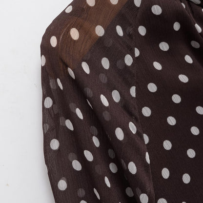 Bow Knot Polka Dot Long Sleeve Shirt | Tajstylo