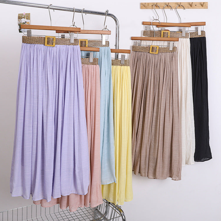 Solid Color A-Line Skirt | Tajstylo