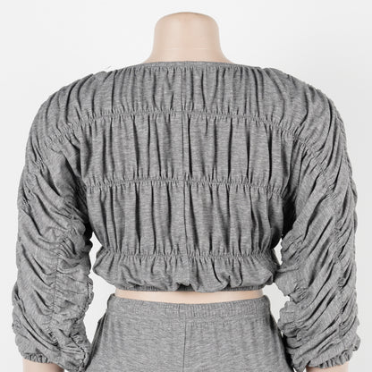 Flattering Two Piece Set with Crop Top and Flared Pants | Tajstylo