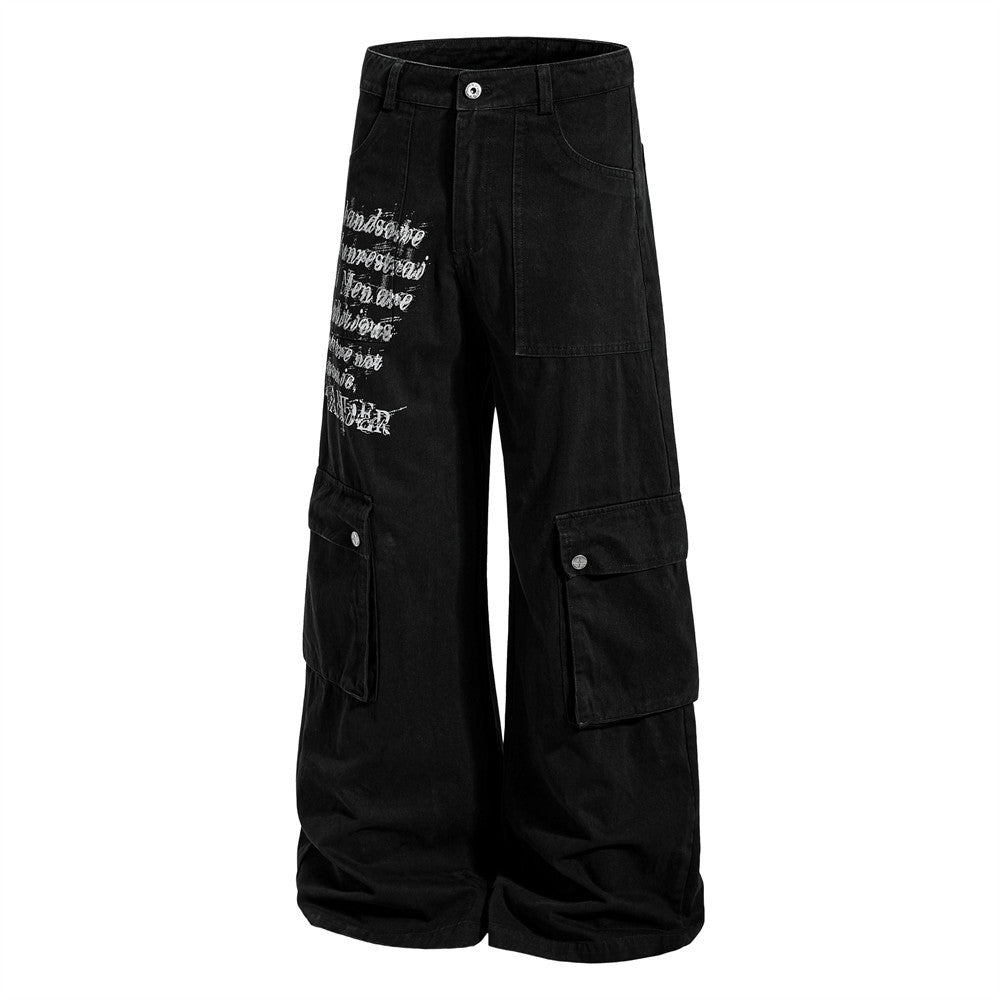 Loose Fit Straight Leg Multi Pocket Jeans | Tajstylo