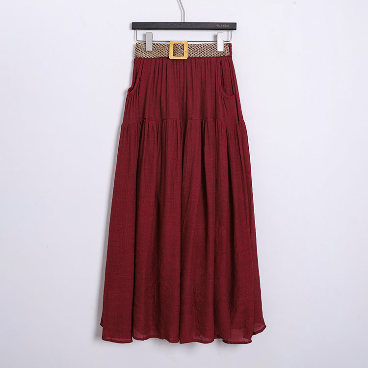 Belt Double Pocket Skirt | Tajstylo