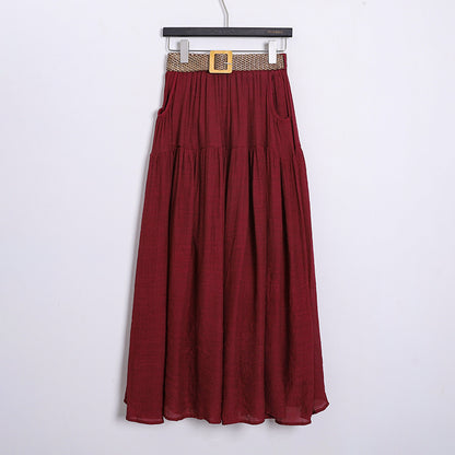 Belt Double Pocket Skirt | Tajstylo