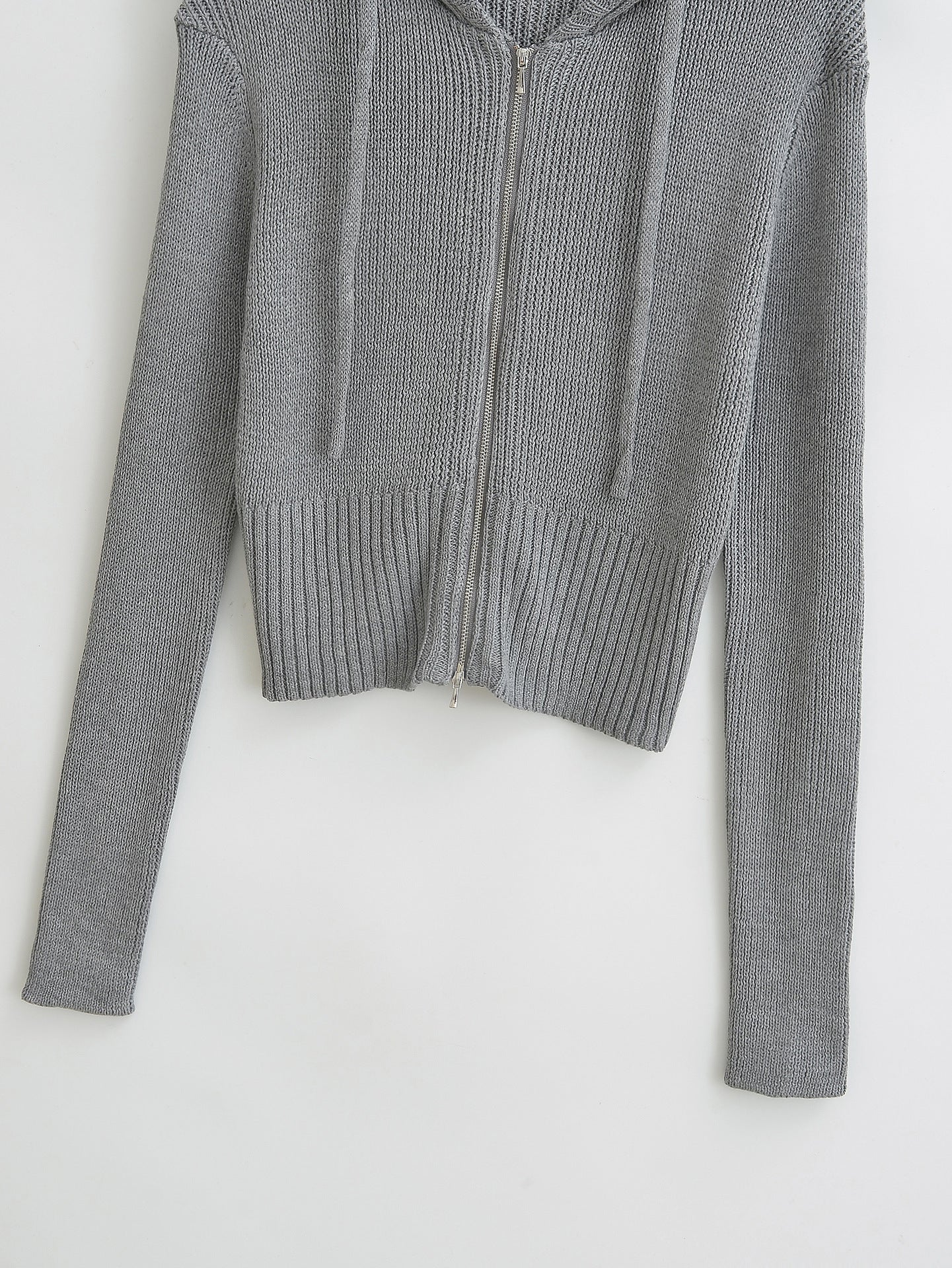 Zipper Hooded Cardigan Sweater | Tajstylo
