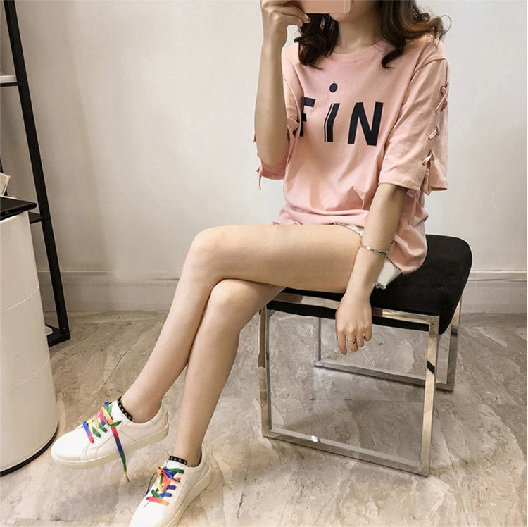 Letter Print Loose Fit T-Shirt | Tajstylo