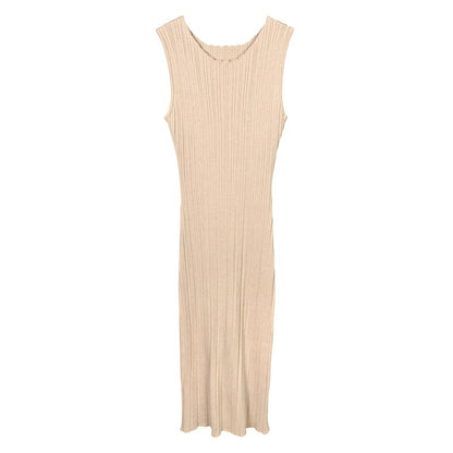Woman wearing Sexy Sleeveless Dress for Women in a stylish setting
