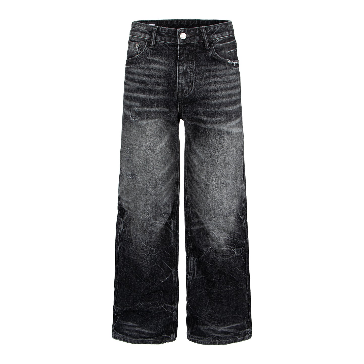 Woman wearing Lightning Pattern Distressed Fleece Jeans in a casual setting