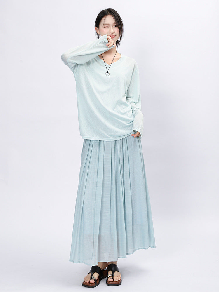 Solid Color A-Line Skirt | Tajstylo