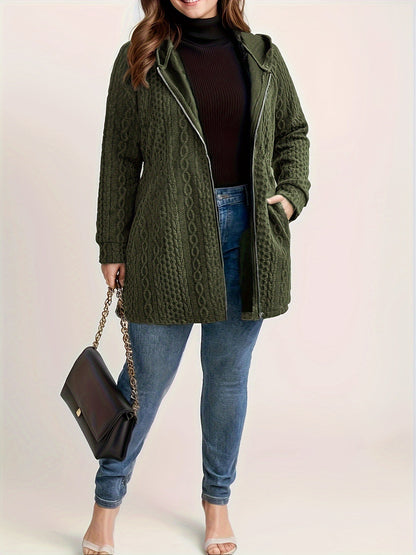 Solid Color Loose Zip Hoodie | Tajstylo