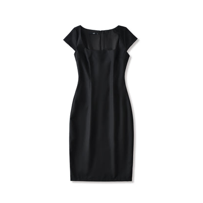 Solid Color Square Neck Pullover Dress | Tajstylo