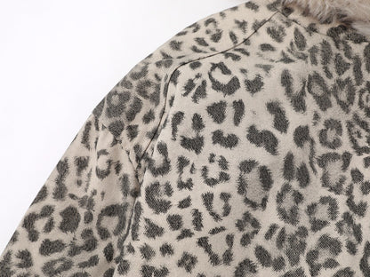 Leopard Print Hooded Cotton Jacket | Tajstylo