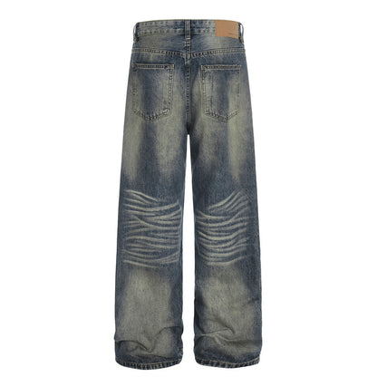 Casual Distressed Straight Leg Jeans | Tajstylo