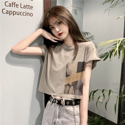 Casual Heart Design Crop Top | Tajstylo