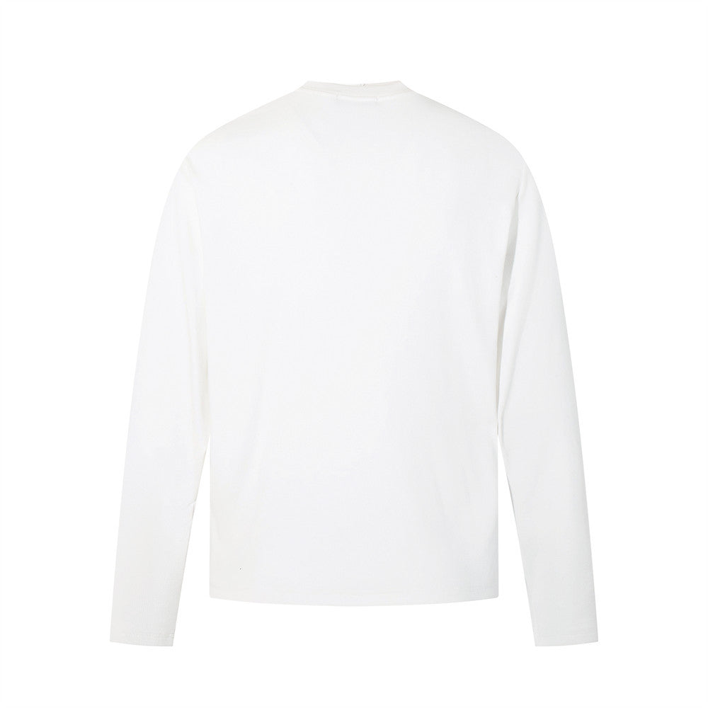 Half Open Collar Long Sleeve Tee | Tajstylo