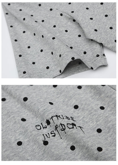 Polka Dot Color-Block Collar Sweater | Tajstylo