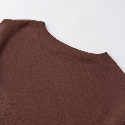 Loose Metallic Thread Knitted Cape Pullover | Tajstylo