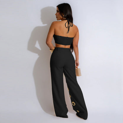 Flattering Ripped Fitted Two-Piece Nightclub Outfit | Tajstylo