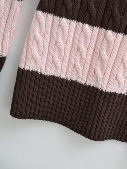 Slim Fit V-Neck Striped Sweater | Tajstylo