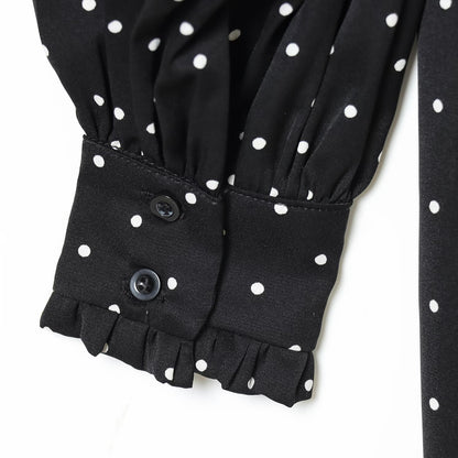 Polka Dot Tie-Up Scarf Dress | Tajstylo
