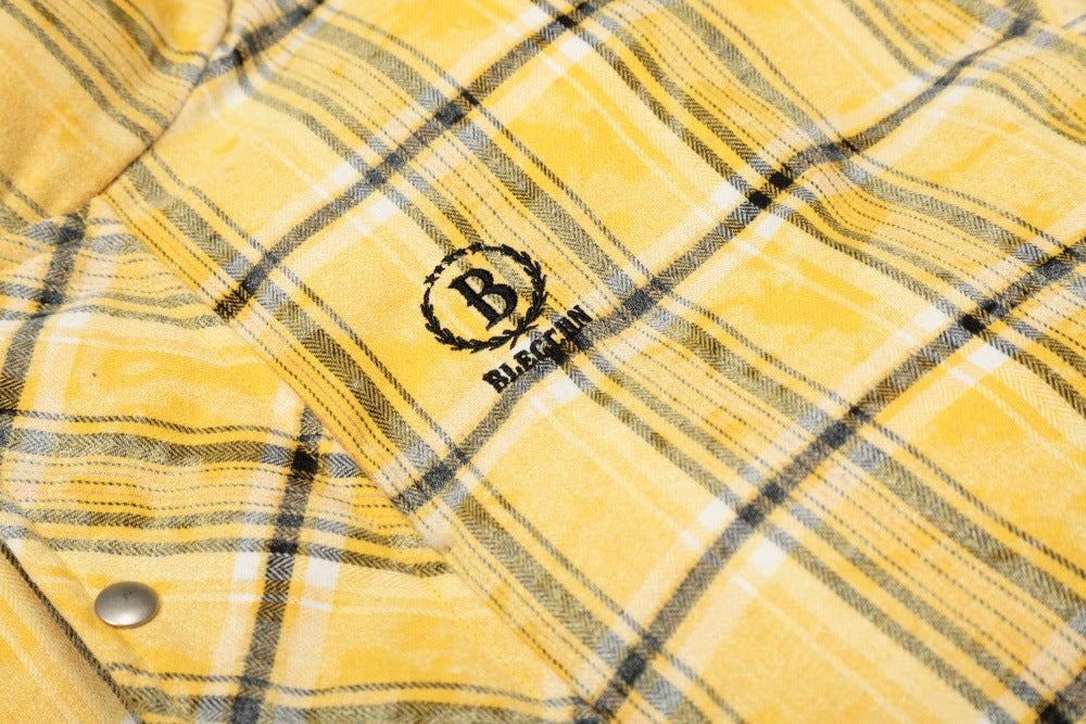 Double Sided Plaid Stand Collar Jacket | Tajstylo