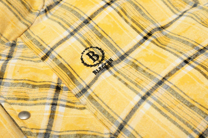 Double Sided Plaid Stand Collar Jacket | Tajstylo