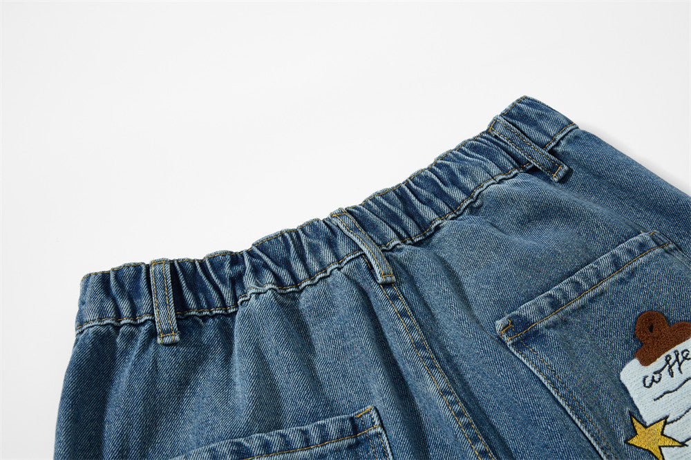 Women's Loose Fit Denim Workwear Pants | Tajstylo