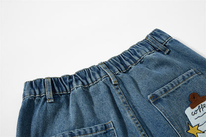 Women's Loose Fit Denim Workwear Pants | Tajstylo