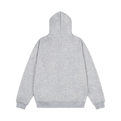 Embroidered Hooded Zip-Up Sweatshirt Jacket | Tajstylo