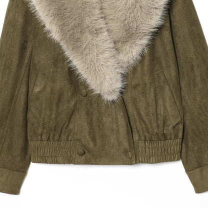 Artificial Fur Suede Texture Jacket | Tajstylo