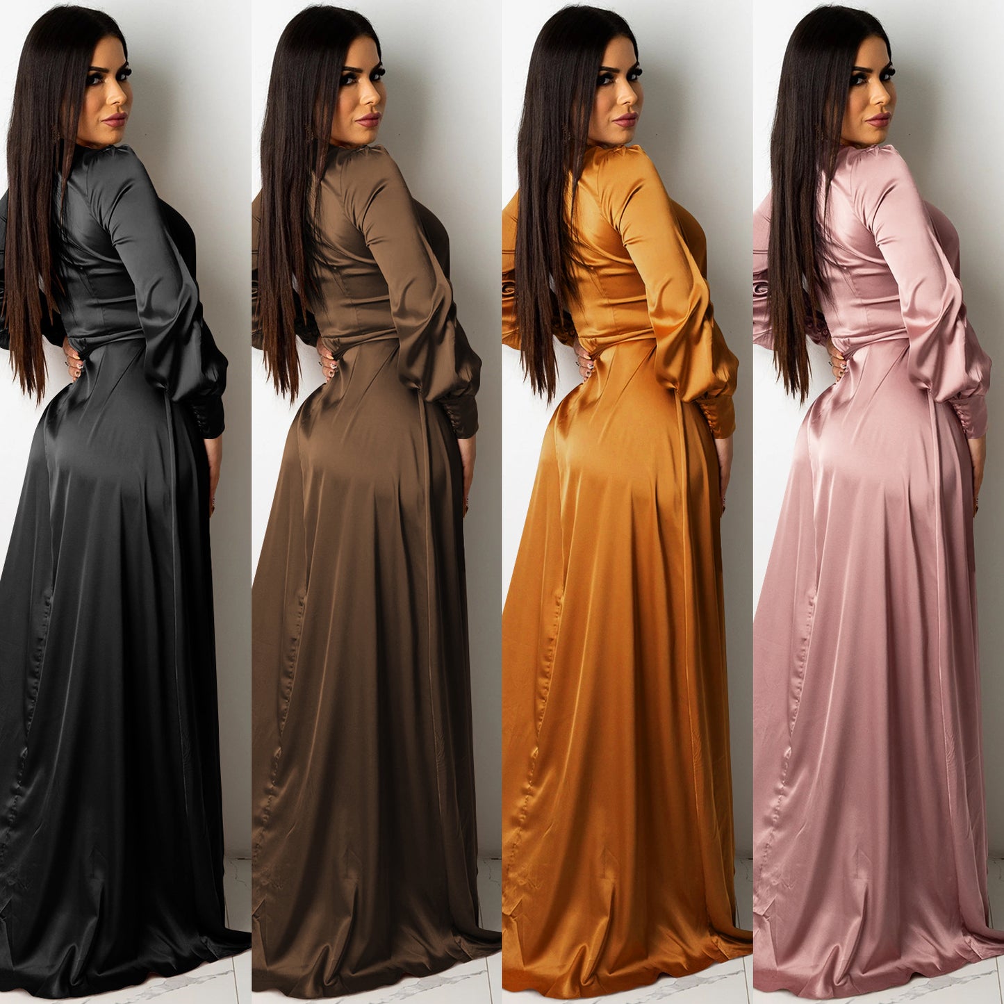 Deep V Neck Bandage Maxi Dress | Tajstylo