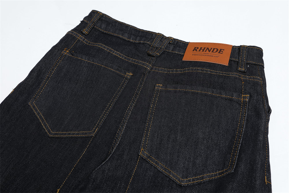 Original Color Denim Straight Leg Pants | Tajstylo
