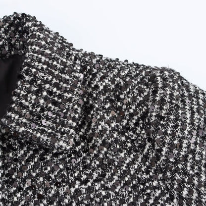 Sequin Patterned Casual Jacket | Tajstylo