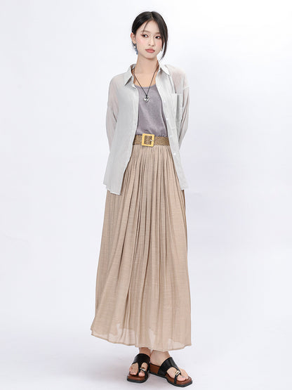 Solid Color A-Line Skirt | Tajstylo