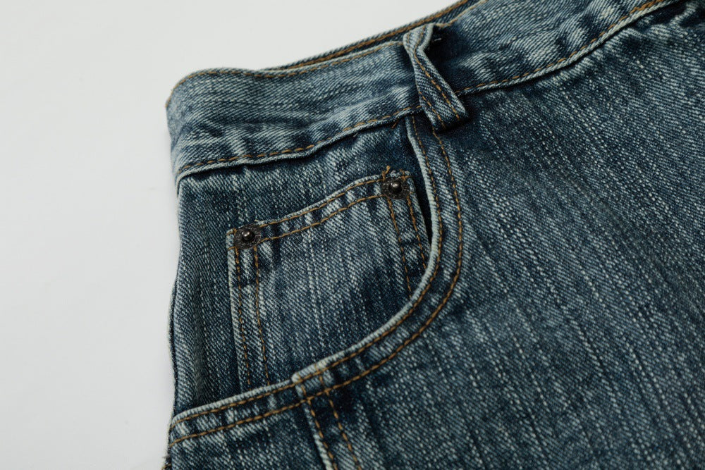 Blue Cowboy Curved Pants | Tajstylo