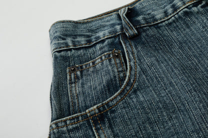 Blue Cowboy Curved Pants | Tajstylo