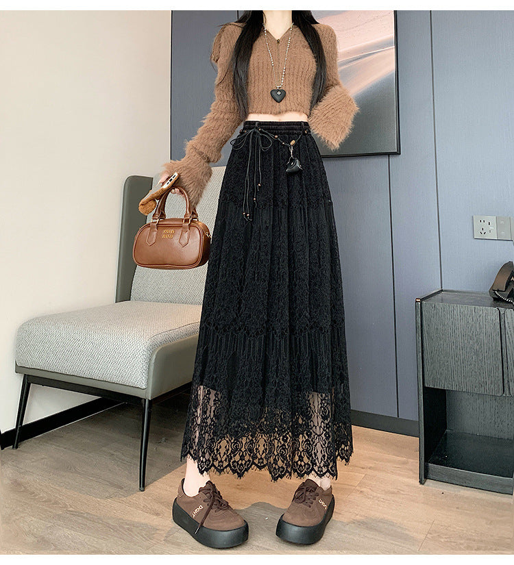 Lace Midi Skirt | Tajstylo