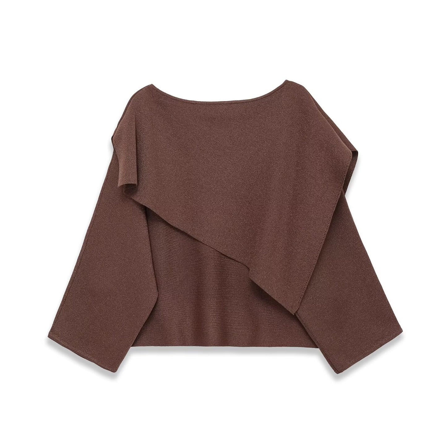 Loose Metallic Thread Knitted Cape Pullover | Tajstylo