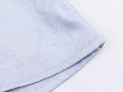 Embroidered Satin Bow Detail Blouse | Tajstylo
