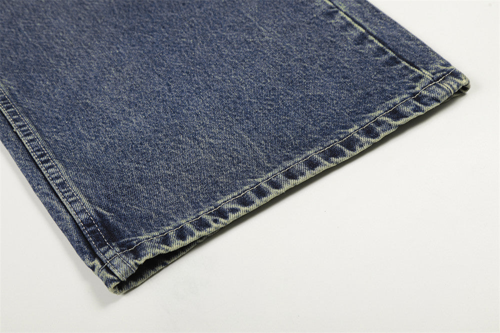 Color Block Wide Leg Straight Jeans | Tajstylo